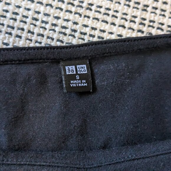 Black Jersey Skater Dress 3/4 Sleeve Size Small - Uniqlo - Picture 5 of 6